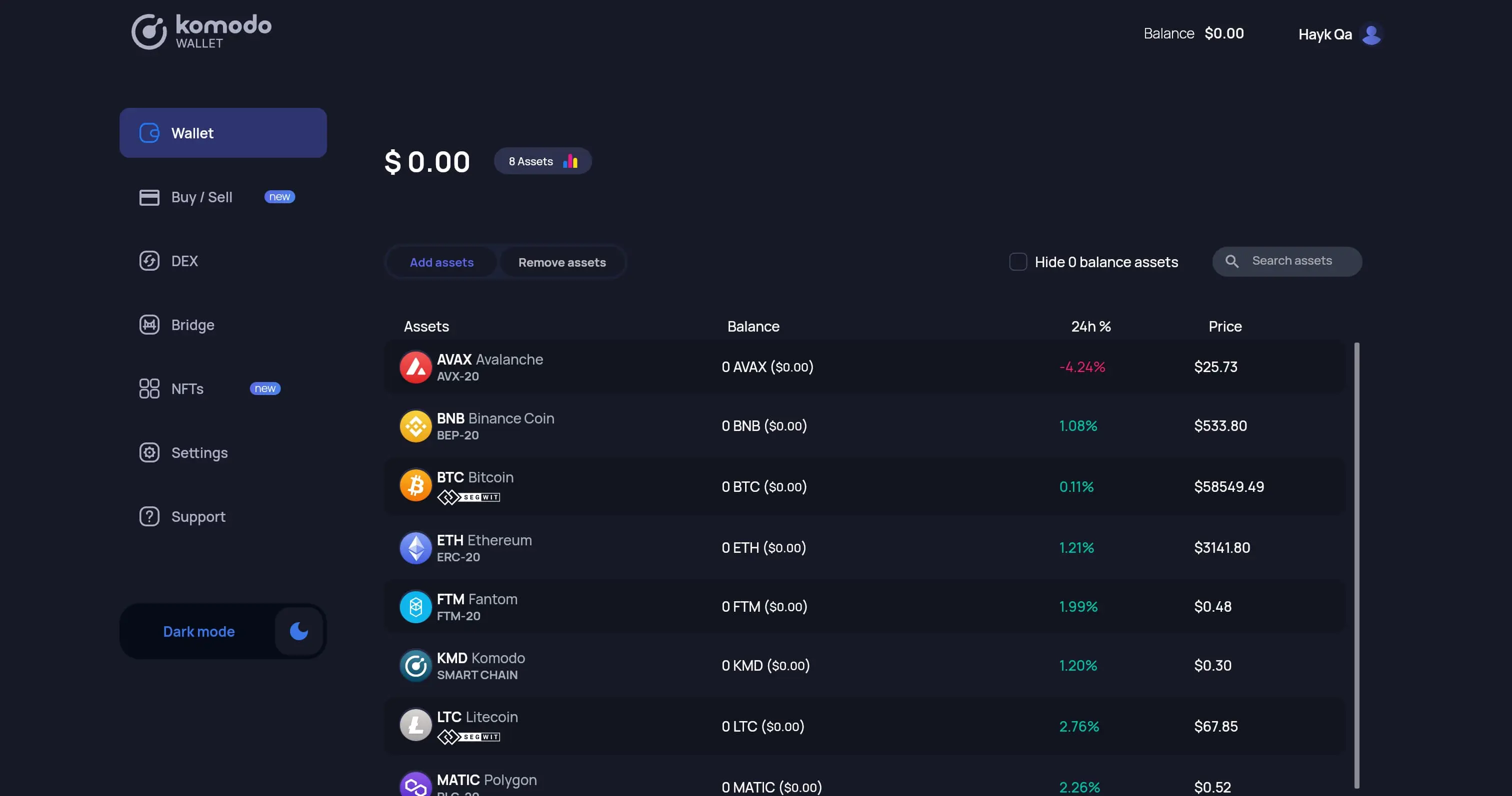  How to Import Wallet in Komodo Web Wallet